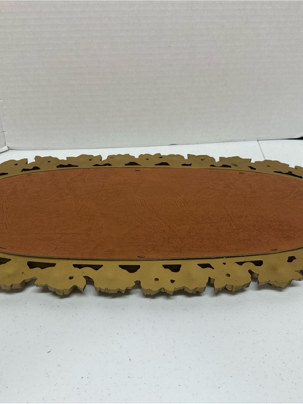 Vintage Syroco 2324 Gold Oval Mirror Roses Bow Hollywood Regency 25” - Picture 6 of 12